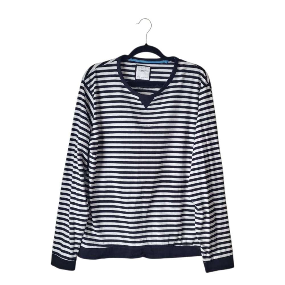 Denim & Flower Black and White Striped Blouse